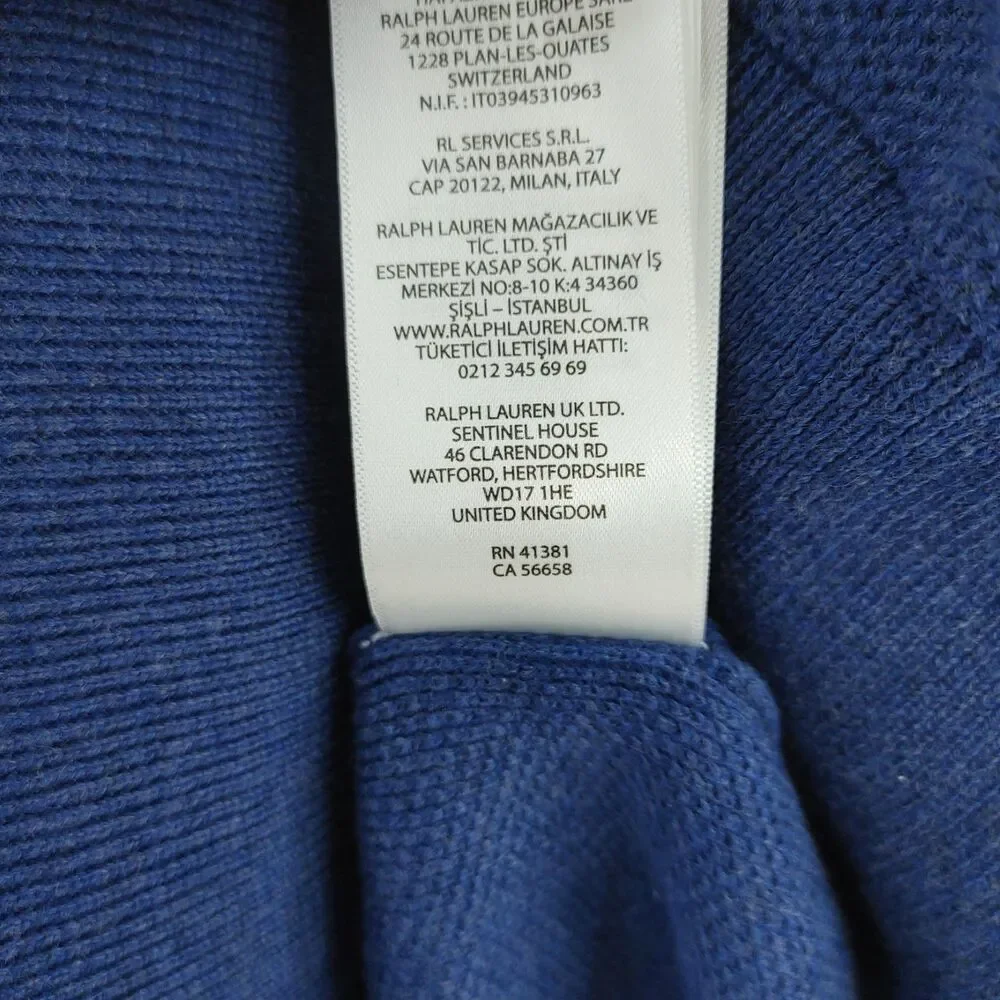 Polo Ralph Lauren Men's Classic 1/4 Zip Pullover Sweater Navy Heather Large
